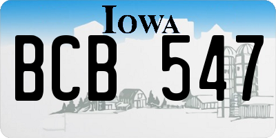 IA license plate BCB547