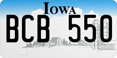 IA license plate BCB550