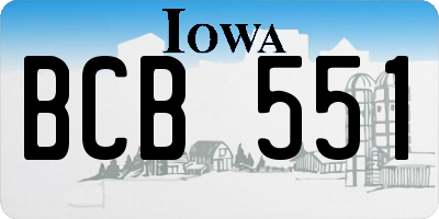 IA license plate BCB551