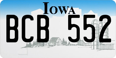 IA license plate BCB552
