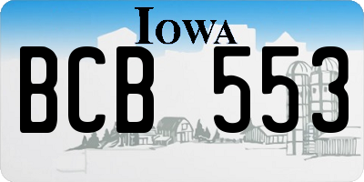 IA license plate BCB553