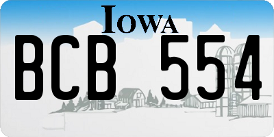 IA license plate BCB554