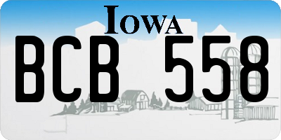 IA license plate BCB558