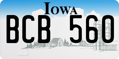 IA license plate BCB560
