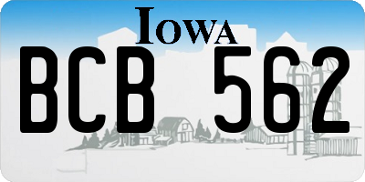 IA license plate BCB562