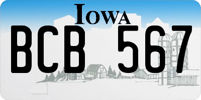 IA license plate BCB567