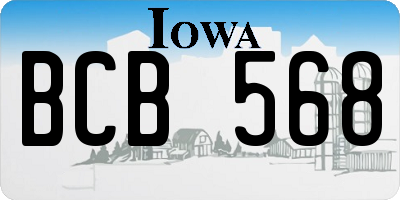 IA license plate BCB568