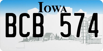 IA license plate BCB574