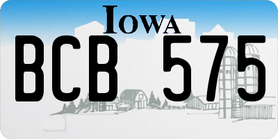 IA license plate BCB575
