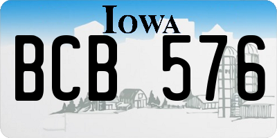 IA license plate BCB576