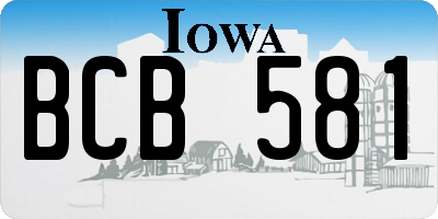IA license plate BCB581