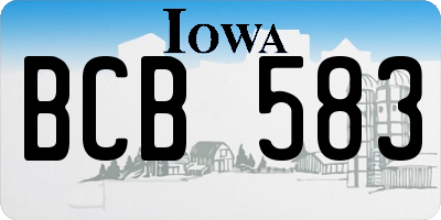IA license plate BCB583