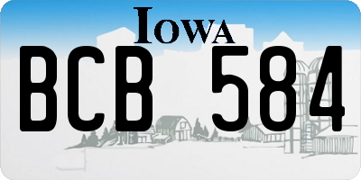 IA license plate BCB584
