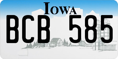 IA license plate BCB585