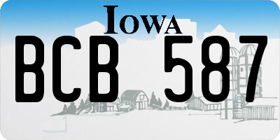IA license plate BCB587