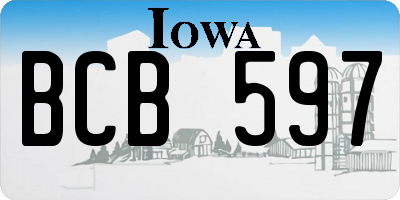 IA license plate BCB597