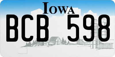 IA license plate BCB598