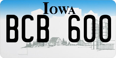 IA license plate BCB600