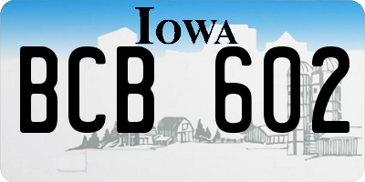 IA license plate BCB602