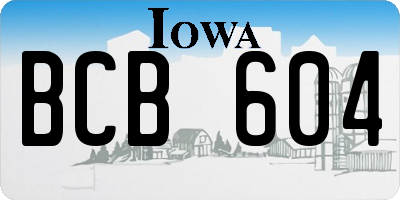 IA license plate BCB604