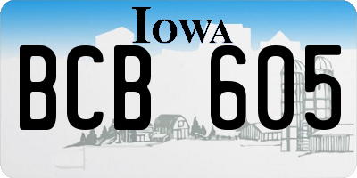 IA license plate BCB605