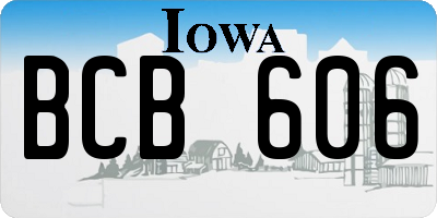 IA license plate BCB606