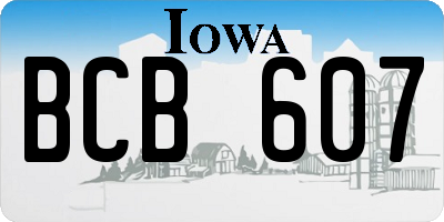 IA license plate BCB607