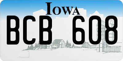 IA license plate BCB608