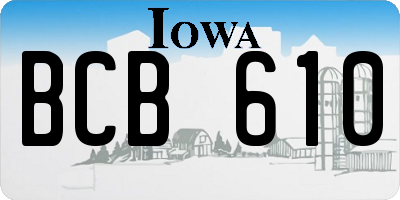 IA license plate BCB610