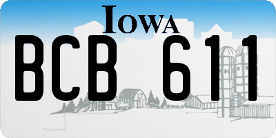 IA license plate BCB611