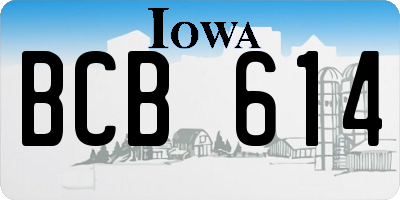IA license plate BCB614