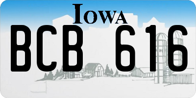IA license plate BCB616