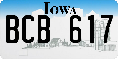 IA license plate BCB617