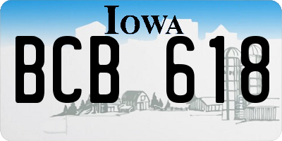 IA license plate BCB618