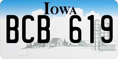 IA license plate BCB619