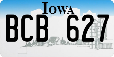 IA license plate BCB627