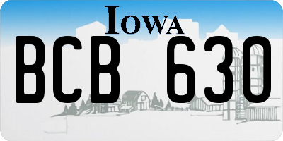 IA license plate BCB630