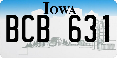 IA license plate BCB631