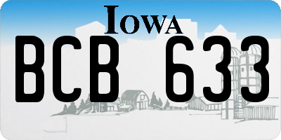 IA license plate BCB633