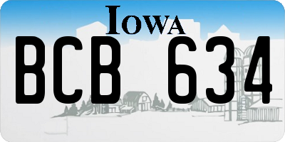 IA license plate BCB634