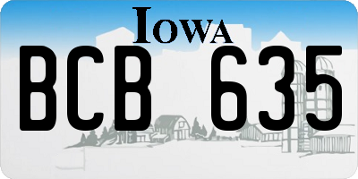 IA license plate BCB635