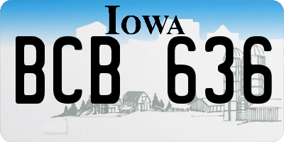 IA license plate BCB636