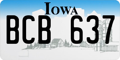 IA license plate BCB637