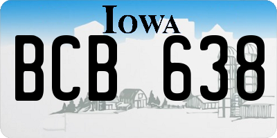 IA license plate BCB638