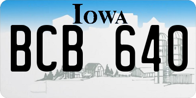 IA license plate BCB640