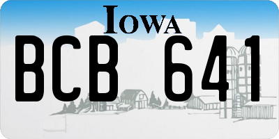 IA license plate BCB641
