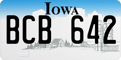 IA license plate BCB642
