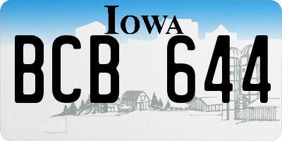 IA license plate BCB644