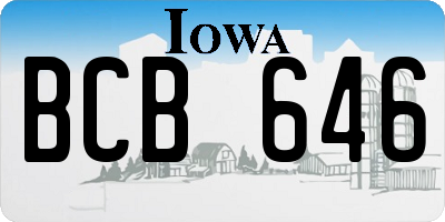 IA license plate BCB646