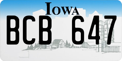 IA license plate BCB647